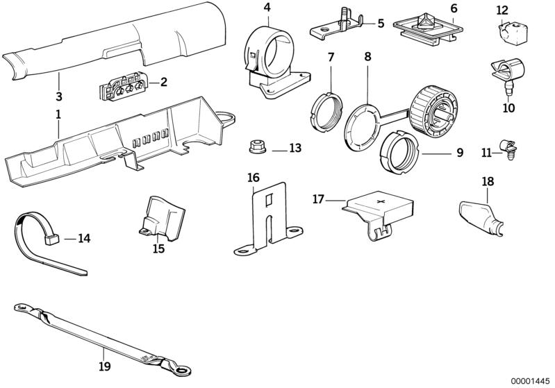 Bildtafel Kabelbaum Befestigungsteile für die BMW Classic Teile  Original BMW Ersatzteile aus dem elektronischen Teilekatalog (ETK) für BMW Kraftfahrzeuge( Auto)    Abdeckung, Abdeckung Motorkabelbaum, Deckel, Deckel Diagnosestecker, Halter, Halter Diagno