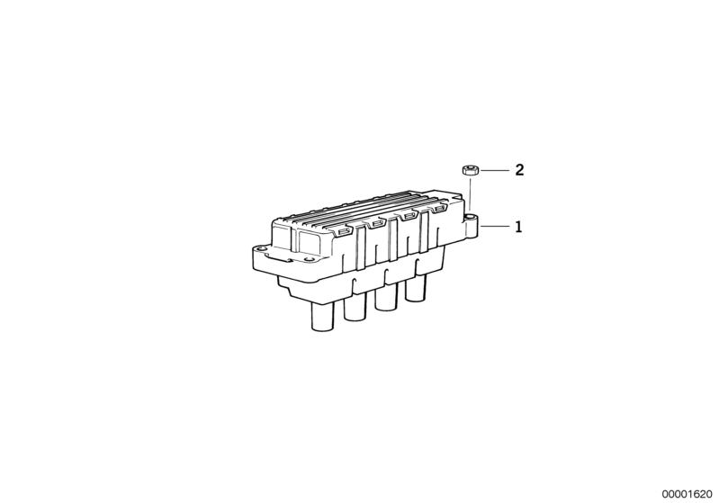 Picture board Ignition coil for the BMW Classic parts  Original BMW spare parts from the electronic parts catalog (ETK) for BMW motor vehicles (car)   Hex nut, Ignition coil