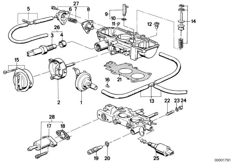 Bildtafel Startautomatik für die BMW Classic Teile  Original BMW Ersatzteile aus dem elektronischen Teilekatalog (ETK) für BMW Kraftfahrzeuge( Auto)    Dichtung, Gemischregulierschraube, Pumpenkolben, Satz Schieber, Satz Starterdeckel, Satz Stellantrieb, 