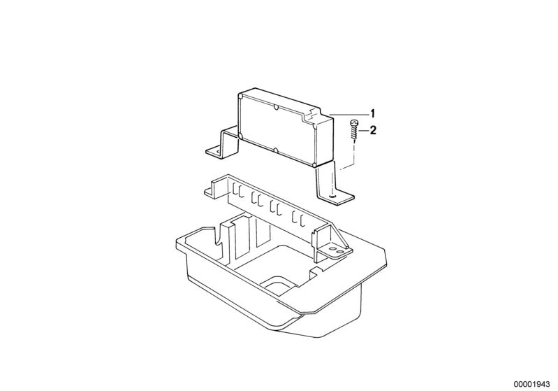 Picture board CONTROL UNIT AIR ACCUMULATOR FLAP for the BMW Classic parts  Original BMW spare parts from the electronic parts catalog (ETK) for BMW motor vehicles (car)   CONTROL UNIT AIR ACCUMULATOR FLAP, Hex Bolt with washer