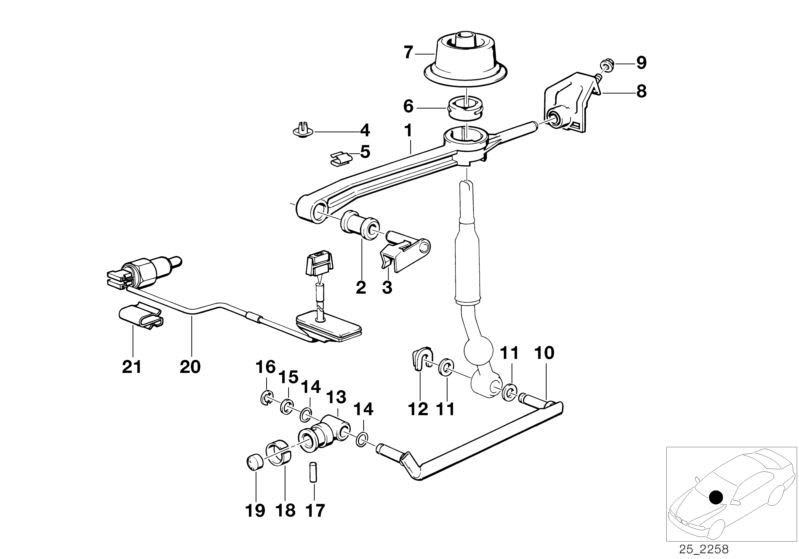 Picture board Gearshift, mechanical transmission for the BMW Classic parts  Original BMW spare parts from the electronic parts catalog (ETK) for BMW motor vehicles (car)   Bearing bolt, Bearing sleeve, round, Bearing, shift lever, Bearing, shifting arm, C