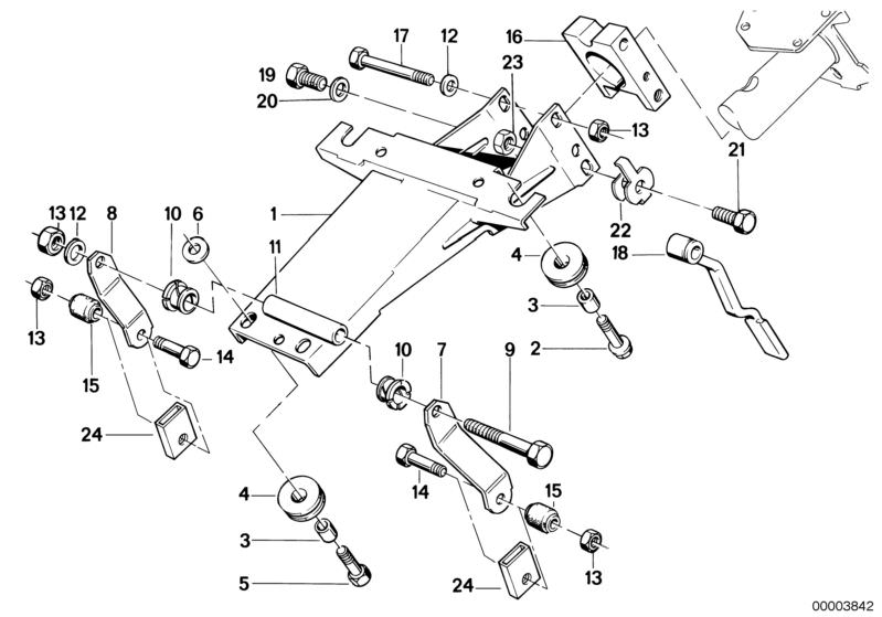 Picture board STEERING COLUMN-ADJUSTABLE/SINGLE PARTS for the BMW Classic parts  Original BMW spare parts from the electronic parts catalog (ETK) for BMW motor vehicles (car)   Bush bearing, Cap, CLAMPING, Fracture bolt, Guide bush, Hex Bolt, Hex nut, Lev