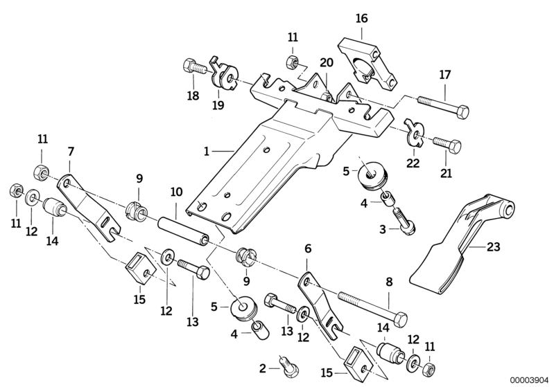 Picture board STEERING COLUMN-BEARING SUP./SINGLE PART for the BMW Classic parts  Original BMW spare parts from the electronic parts catalog (ETK) for BMW motor vehicles (car)   Bush bearing, Cap, CLAMPING, Fracture bolt, Guide bush, Hex Bolt, Hex nut, Le