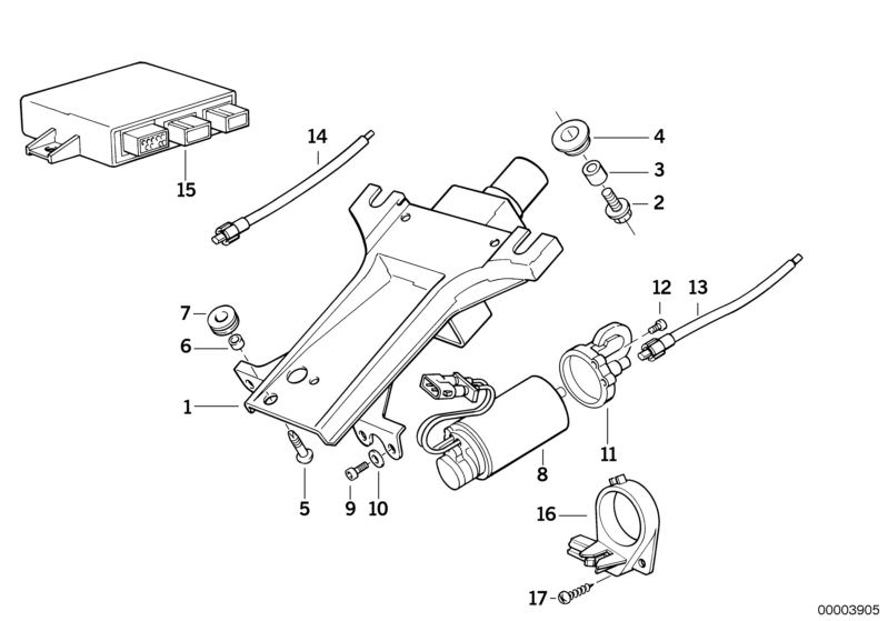 Picture board STEERING COLUMN-ELEC.ADJUST./SINGL.PARTS for the BMW Classic parts  Original BMW spare parts from the electronic parts catalog (ETK) for BMW motor vehicles (car)   Fillister head screw, Fracture bolt, Guide bush, Hex Bolt, SHAFT LONGITUDINAL