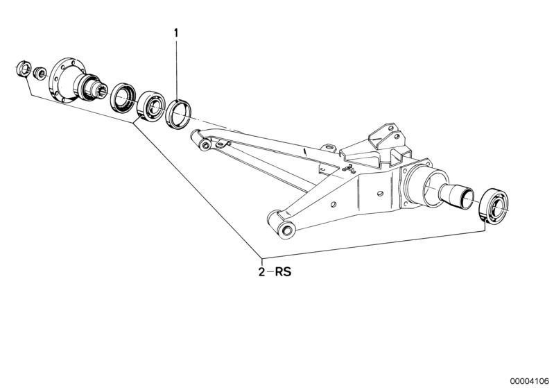 Picture board SIDE SHAFT/WHEEL BEARINGS for the BMW Classic parts  Original BMW spare parts from the electronic parts catalog (ETK) for BMW motor vehicles (car)   Spacer, Wheel bearing repair kit