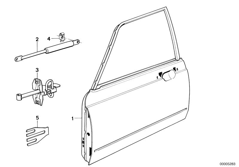 Picture board Door, front for the BMW Classic parts  Original BMW spare parts from the electronic parts catalog (ETK) for BMW motor vehicles (car)   Circlip