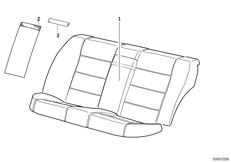 Picture board Rear seat centre armrest for the BMW Classic parts  Original BMW spare parts from the electronic parts catalog (ETK) for BMW motor vehicles (car)   Cover