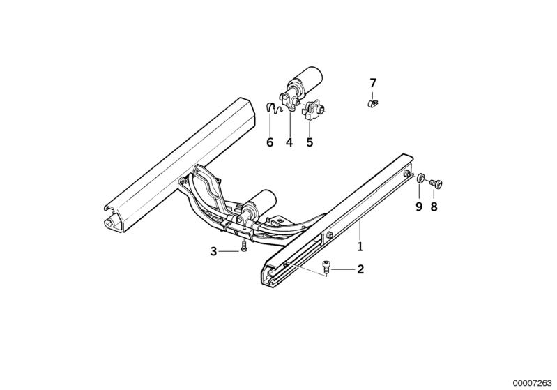 Picture board FRONT SEAT RAIL ELECTRICAL/SINGLE PARTS for the BMW Classic parts  Original BMW spare parts from the electronic parts catalog (ETK) for BMW motor vehicles (car)   ACTUATOR HORIZONTAL ADJUSTEMENT, Clamp, Fillister head screw, Hex Bolt, Seat r