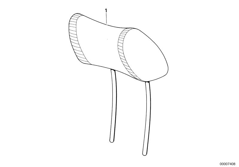 Picture board BMW SPORTSEAT HEADREST for the BMW Classic parts  Original BMW spare parts from the electronic parts catalog (ETK) for BMW motor vehicles (car)   HEAD REST CLOTH