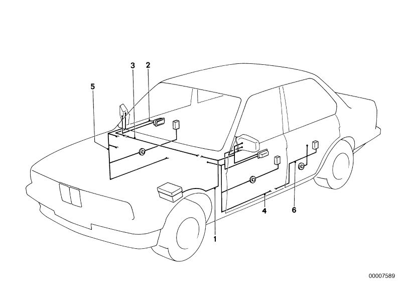 Picture board WIRING SET ELECTR.EXTERIOR MIRRORS for the BMW Classic parts  Original BMW spare parts from the electronic parts catalog (ETK) for BMW motor vehicles (car)   WIRING CONNECTION TO ADDITIONAL MIRROR