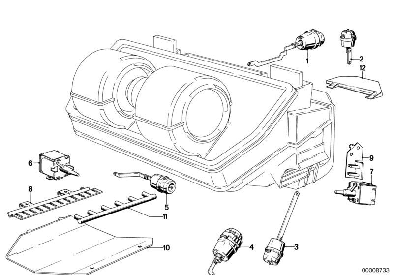 Picture board Actuator for the BMW Classic parts  Original BMW spare parts from the electronic parts catalog (ETK) for BMW motor vehicles (car)   ACTUATOR AIR THROTTLE FLAP, ACTUATOR DEFROSTER FLAPS, ACTUATOR FOOT ROOM FLAPS, Actuator fresh air flap, ACTU