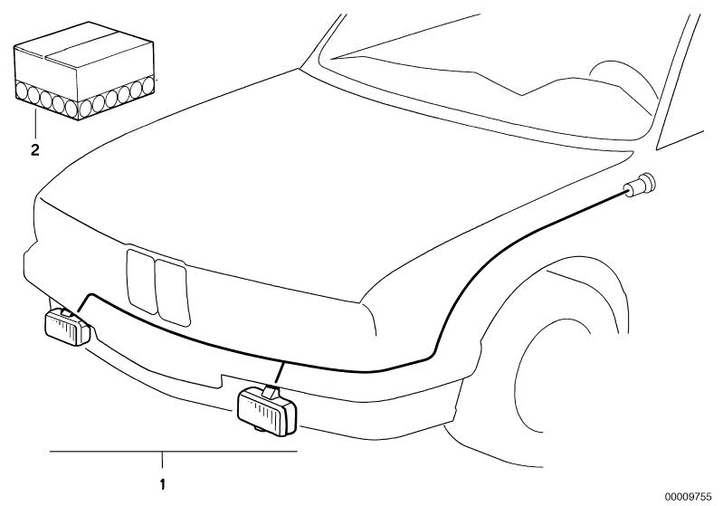 Picture board Fog lights for the BMW Classic parts  Original BMW spare parts from the electronic parts catalog (ETK) for BMW motor vehicles (car) 