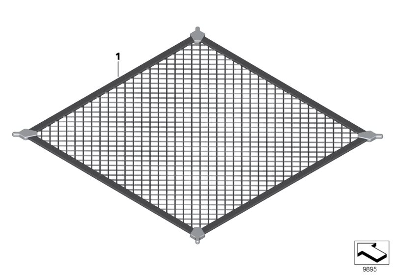Picture board Luggage compartment net for the BMW X Series models  Original BMW spare parts from the electronic parts catalog (ETK) for BMW motor vehicles (car) 
