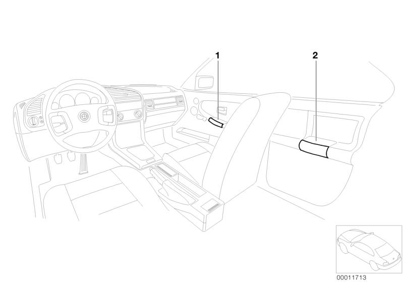 Bildtafel Individualholz Türzuziehgriffe für die BMW Classic Teile  Original BMW Ersatzteile aus dem elektronischen Teilekatalog (ETK) für BMW Kraftfahrzeuge( Auto)    Griff rechts