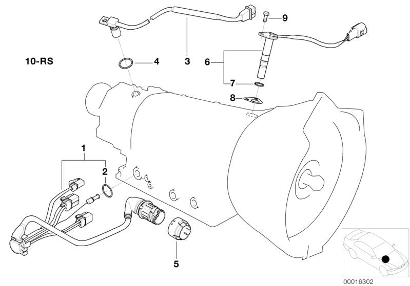 Picture board A5S300J pulse generator/wiring for the BMW Classic parts  Original BMW spare parts from the electronic parts catalog (ETK) for BMW motor vehicles (car)   O-ring, Pulse generator, Wiring harness