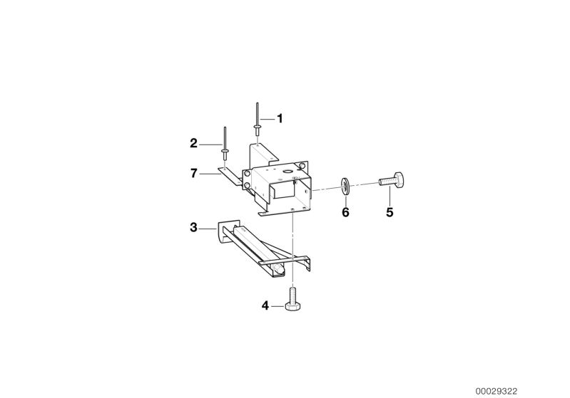 Picture board Trailer, individual parts, rear support for the BMW 3 Series models  Original BMW spare parts from the electronic parts catalog (ETK) for BMW motor vehicles (car) 