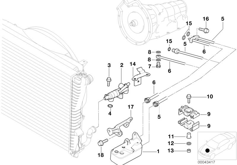 Picture board Oil cooler/Oil cooling pipe for the BMW 7 Series models  Original BMW spare parts from the electronic parts catalog (ETK) for BMW motor vehicles (car)   Bracket Oil Pipe, Bracket, heat exchanger, Heat exchanger, Hex Bolt with washer, Hollow 