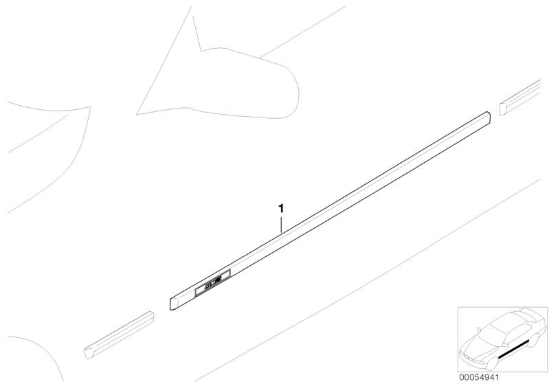 Bildtafel Nachrüstung M Stossleiste Tür für die BMW 5er Modelle  Original BMW Ersatzteile aus dem elektronischen Teilekatalog (ETK) für BMW Kraftfahrzeuge( Auto)  