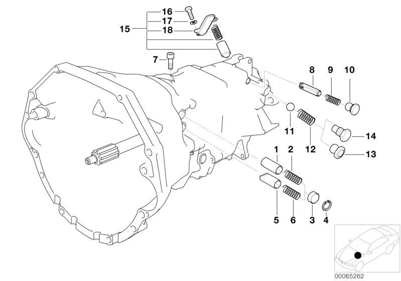 Picture board S6S420G INNER GEAR SHIFTING PARTS for the BMW Classic parts  Original BMW spare parts from the electronic parts catalog (ETK) for BMW motor vehicles (car)   Ball, Blind plug, Cap, Compression spring, Hex Bolt, Lock Ring, Locking device, Lock