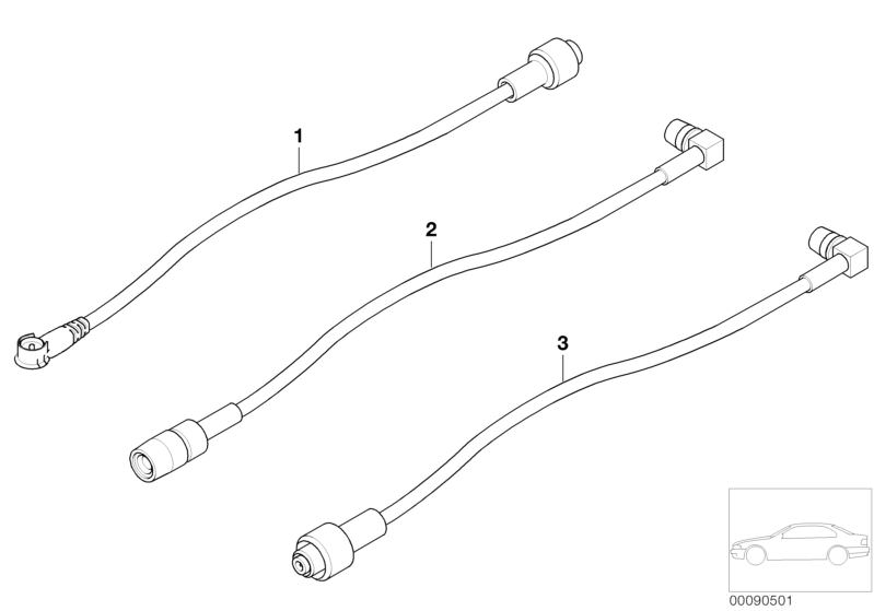 Picture board Aerial cable, Audio/Video for the BMW 7 Series models  Original BMW spare parts from the electronic parts catalog (ETK) for BMW motor vehicles (car)   Aerial cable, Audio/Video