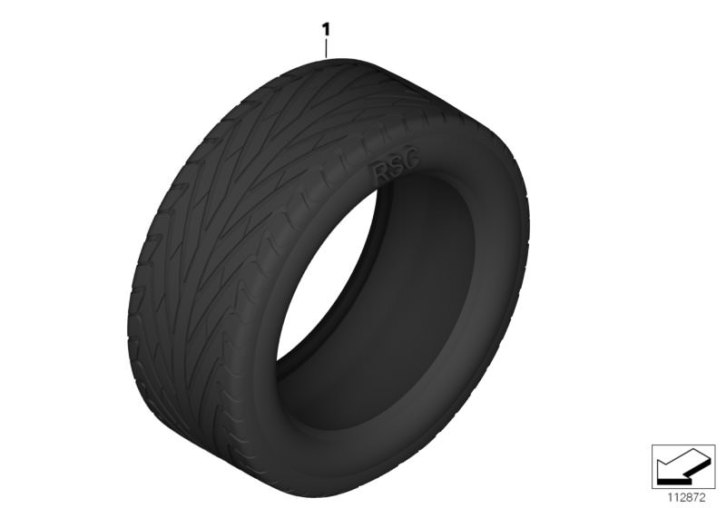 Picture board Winter tyre for the BMW 3 Series models  Original BMW spare parts from the electronic parts catalog (ETK) for BMW motor vehicles (car)   Bridgestone Blizzak LM-25 RFT