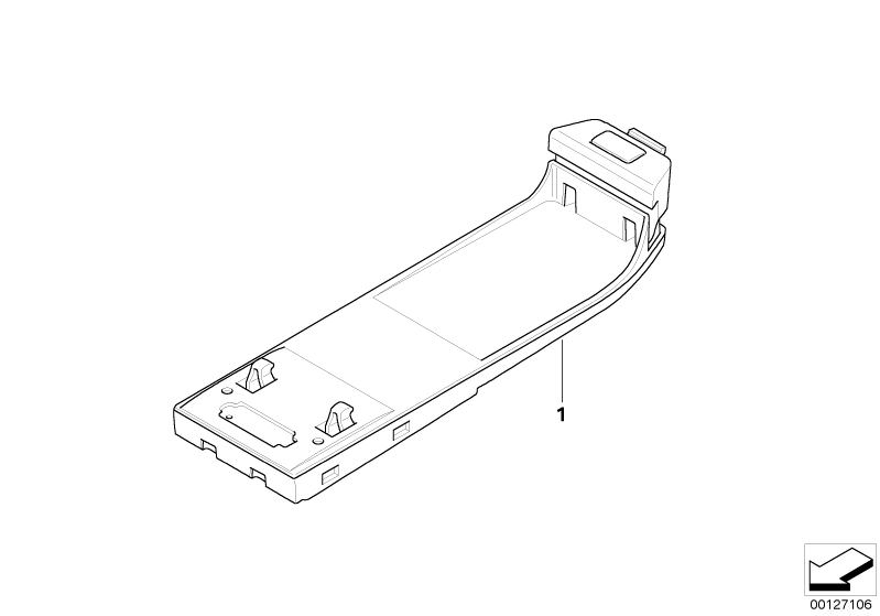 Picture board Eject box, mobile telephone for the BMW X Series models  Original BMW spare parts from the electronic parts catalog (ETK) for BMW motor vehicles (car)   Eject box, mobile telephone