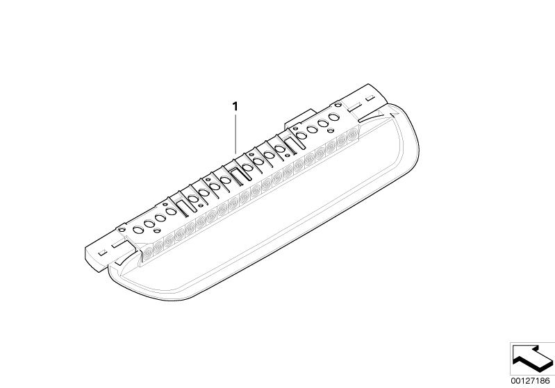 Picture board Third stoplamp for the BMW 5 Series models  Original BMW spare parts from the electronic parts catalog (ETK) for BMW motor vehicles (car)   Third stoplamp