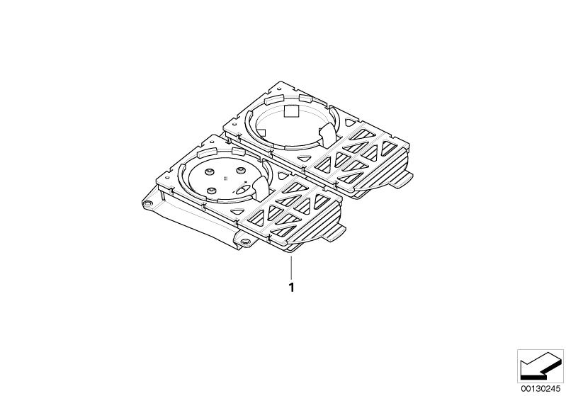 Picture board Indiv. intercom - Control element for the BMW 7 Series models  Original BMW spare parts from the electronic parts catalog (ETK) for BMW motor vehicles (car)   Drink holder with control unit WSA