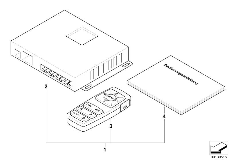 Illustration du Kit de montage Settop-Box pour les BMW 3 Série Modèles  Pièces de rechange d'origine BMW du catalogue de pièces électroniques (ETK) pour véhicules automobiles BMW (voiture) 