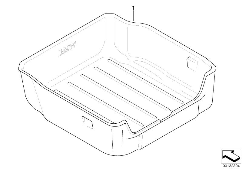 Picture board Luggage compartment pan for the BMW 5 Series models  Original BMW spare parts from the electronic parts catalog (ETK) for BMW motor vehicles (car) 