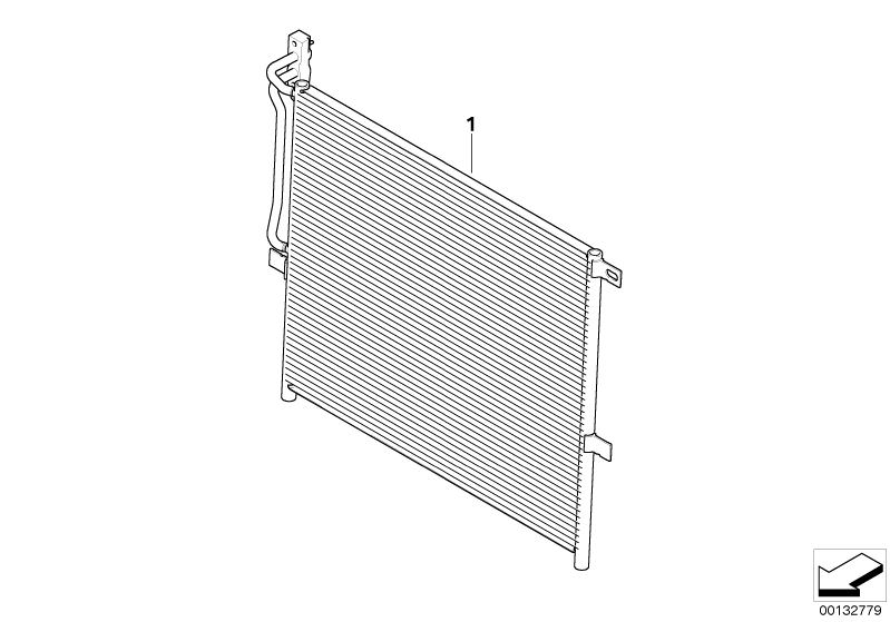 Picture board Condenser, air conditioning for the BMW 3 Series models  Original BMW spare parts from the electronic parts catalog (ETK) for BMW motor vehicles (car)   Condenser, air conditioning