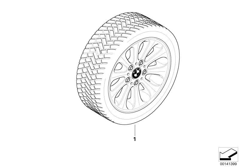 Picture board Radial spoke 139 complete winter wheel for the BMW 1 Series models  Original BMW spare parts from the electronic parts catalog (ETK) for BMW motor vehicles (car) 
