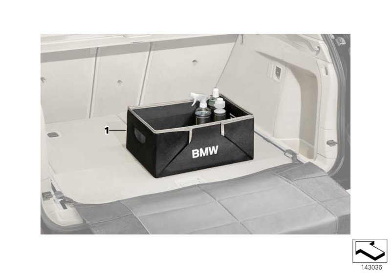 Picture board Luggage compartment box, folding for the BMW 6 Series models  Original BMW spare parts from the electronic parts catalog (ETK) for BMW motor vehicles (car) 