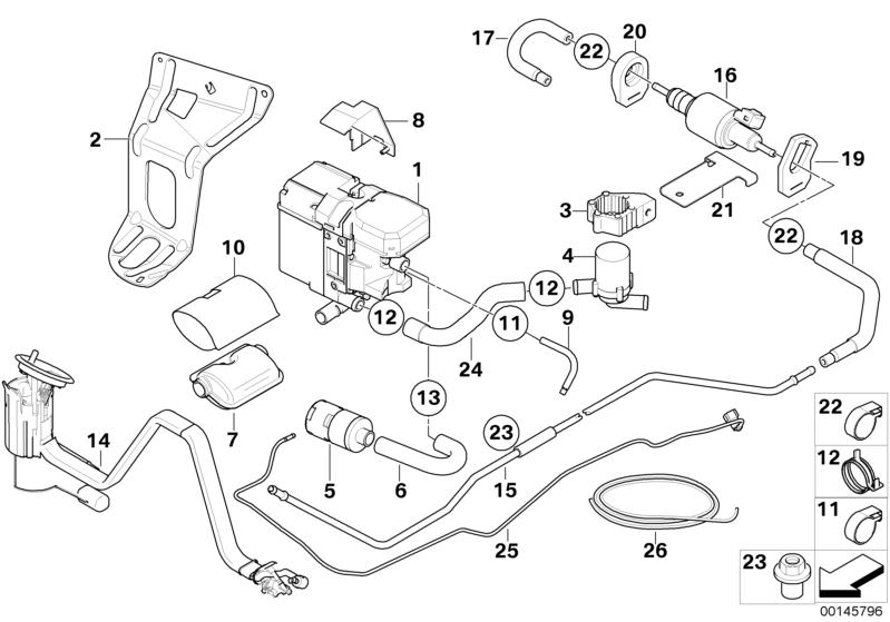 Picture board Single parts f independent heating for the BMW 6 Series models  Original BMW spare parts from the electronic parts catalog (ETK) for BMW motor vehicles (car) 