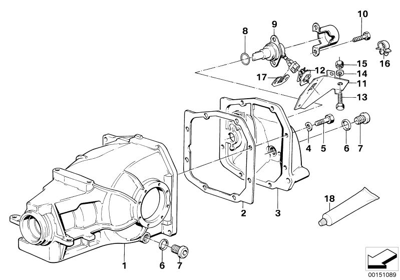 Picture board FINAL DRIVE COVER/TRIGGER CONTACT for the BMW Classic parts  Original BMW spare parts from the electronic parts catalog (ETK) for BMW motor vehicles (car)   Bracket, Cable holder, Gasket Asbestos Free, Gasket ring, Hex Bolt, Holder, Liquid s