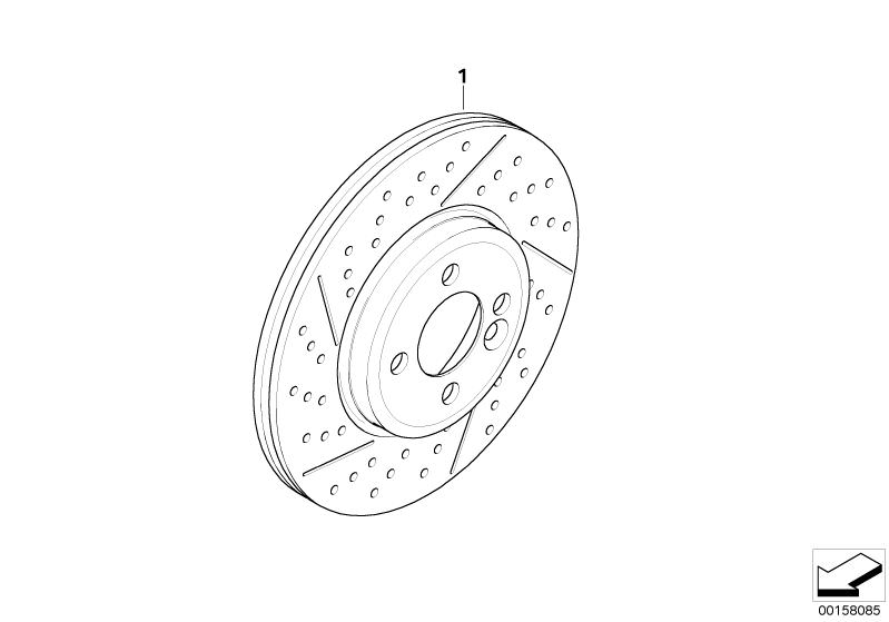 Front wheel brake disc perforated