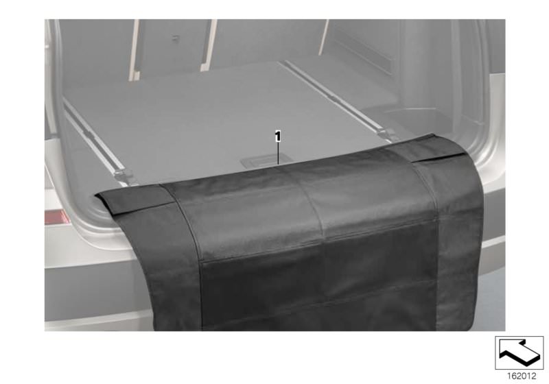 Picture board Protective mat, loading sill for the BMW X Series models  Original BMW spare parts from the electronic parts catalog (ETK) for BMW motor vehicles (car) 