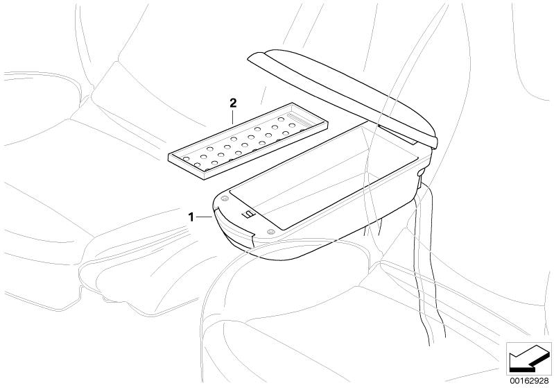 Centre armrest with storage compartment