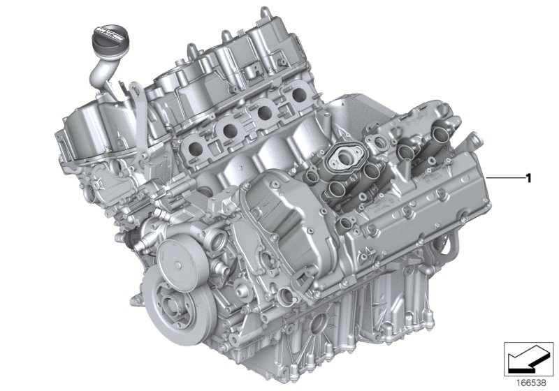 Picture board Short Engine for the BMW 6 Series models  Original BMW spare parts from the electronic parts catalog (ETK) for BMW motor vehicles (car)   Exchange short engine