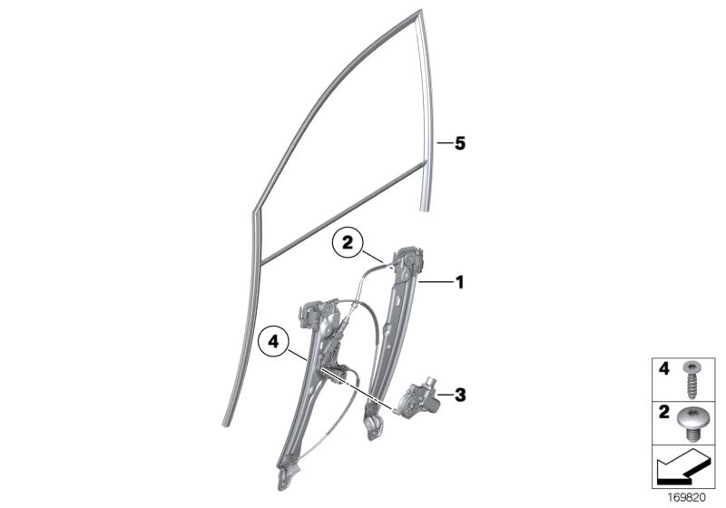 Picture board DOOR WINDOW LIFTING MECHANISM FRONT for the BMW 7 Series models  Original BMW spare parts from the electronic parts catalog (ETK) for BMW motor vehicles (car)   Drive for window lifter, right, ELECTR.WINDOW LIFTER FRONT LEFT, FRONT LEFT WIND