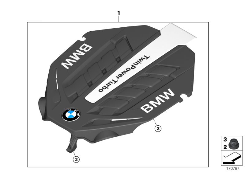 Illustration du SOUND PROTECTION CAP pour les BMW 5 Série Modèles  Pièces de rechange d'origine BMW du catalogue de pièces électroniques (ETK) pour véhicules automobiles BMW (voiture)   Insert, SOUND PROTECTION CAP