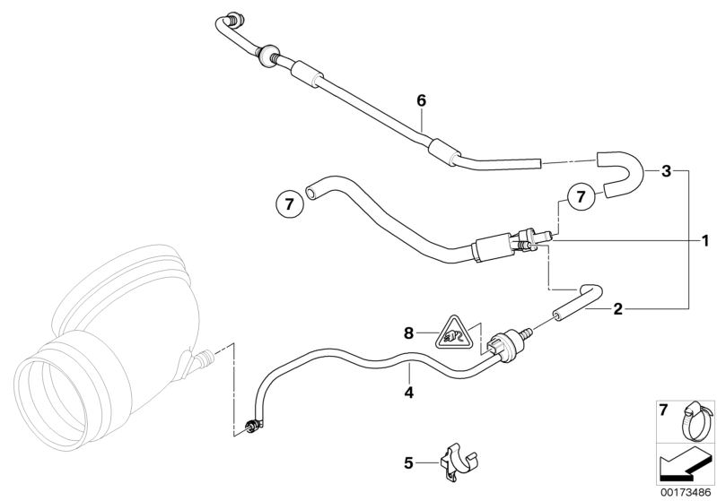 Bildtafel Unterdrucksteuerung-Motor für die BMW Z Modelle  Original BMW Ersatzteile aus dem elektronischen Teilekatalog (ETK) für BMW Kraftfahrzeuge( Auto)    Buchsengehäuse, Halter Absperrventil, Luftabschaltventil, Saugstrahlpumpe mit Leitungen, Schlauc