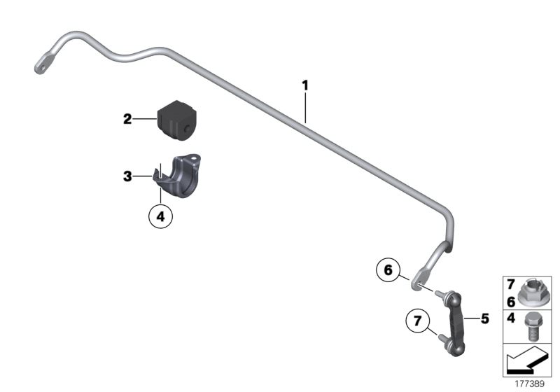 Picture board Stabilizer, rear for the BMW 6 Series models  Original BMW spare parts from the electronic parts catalog (ETK) for BMW motor vehicles (car) 