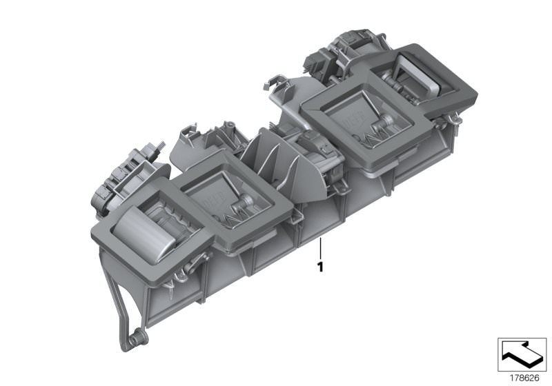 Picture board Distr. housing, air conditioner, top for the BMW 6 Series models  Original BMW spare parts from the electronic parts catalog (ETK) for BMW motor vehicles (car)   Distributor housing, top