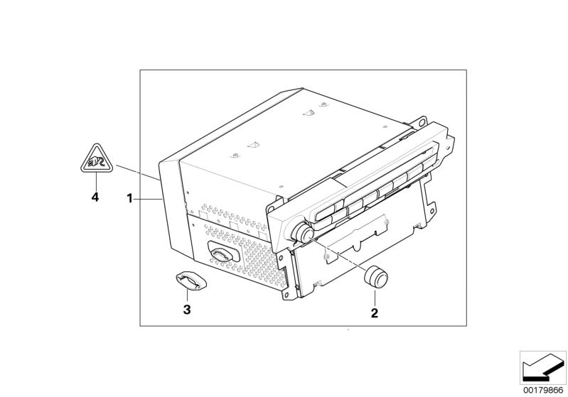 Picture board Car Infotainment Computer for the BMW 6 Series models  Original BMW spare parts from the electronic parts catalog (ETK) for BMW motor vehicles (car)   Button, Compensating element, Plug housing