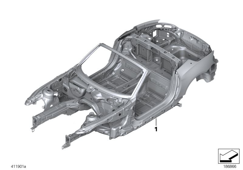 Bildtafel Karosserie-Gerippe für die BMW Z Modelle  Original BMW Ersatzteile aus dem elektronischen Teilekatalog (ETK) für BMW Kraftfahrzeuge( Auto)    Karosserie-Gerippe mit FG.-Nummer