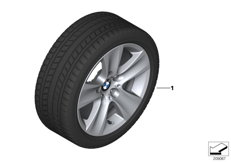 Picture board Winter wheel&tyre, star spoke 327 for the BMW 5 Series models  Original BMW spare parts from the electronic parts catalog (ETK) for BMW motor vehicles (car) 