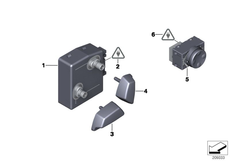 Picture board Seat adjustment switch, front for the BMW 5 Series models  Original BMW spare parts from the electronic parts catalog (ETK) for BMW motor vehicles (car)   Control, backrest adjustment, right, Control, vertical seat adjustment, right, RIGHT L