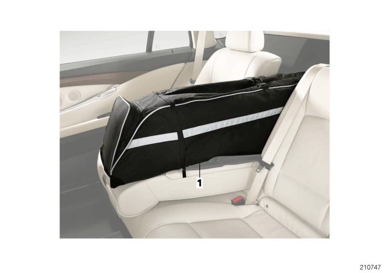 Picture board Ski and snowboard bag for the BMW 6 Series models  Original BMW spare parts from the electronic parts catalog (ETK) for BMW motor vehicles (car)   Ski and snowboard bag
