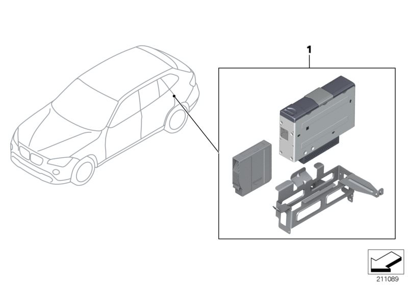 Bildtafel Nachrüstsatz CD-Wechsler für die BMW X Modelle  Original BMW Ersatzteile aus dem elektronischen Teilekatalog (ETK) für BMW Kraftfahrzeuge( Auto)  